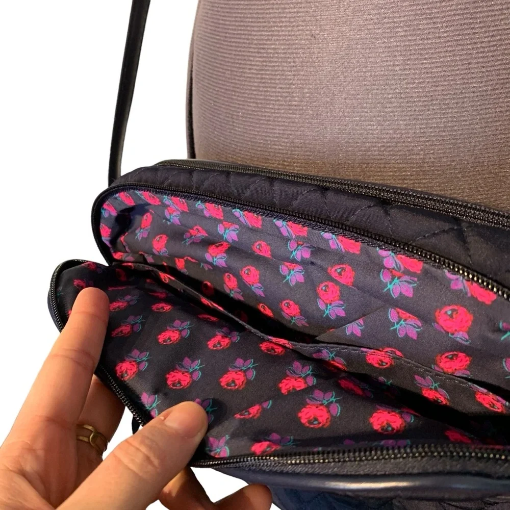 Vera Bradley Navy Quilted RFID Crossbody Purse Trimmed Collection NWT